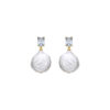 Luxenter Sterling Zilver 925 en Witte Parel oorbellen afgewerkt in 18k geelgoud - Dyafa
