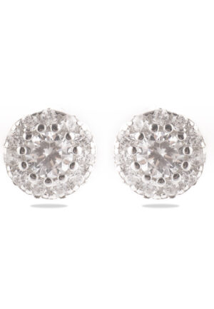 Luxenter Sterling zilveren 925 oorbellen met gerhodineerde briljant zirkonia - Thib