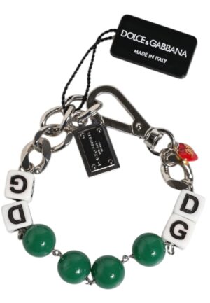 Zilverkleurige Messing Kralen Dobbelsteen Logo Versier Charm Armband