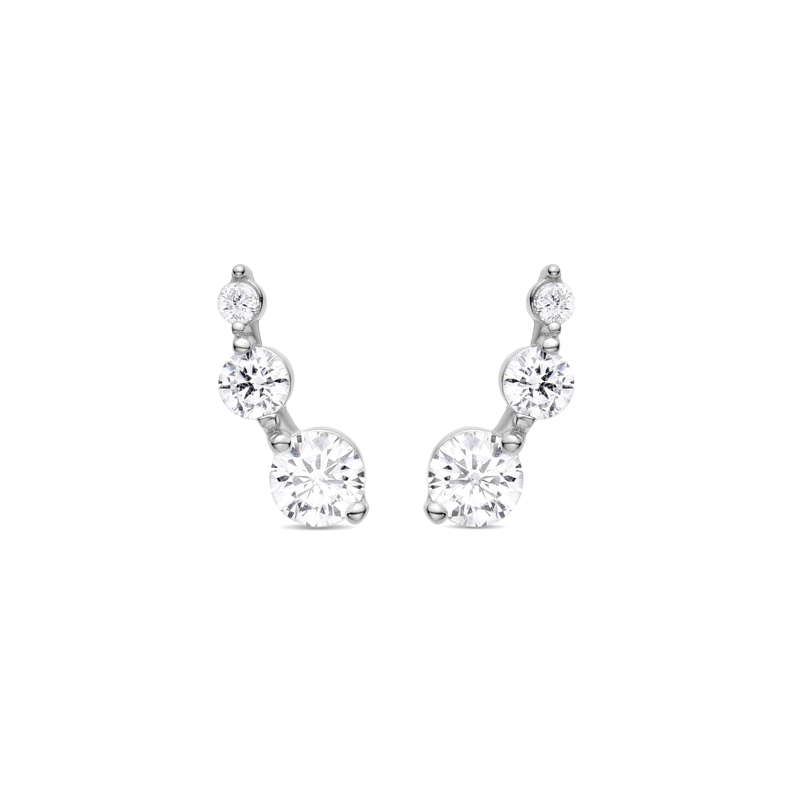 Luxenter Sterling zilveren 925 oorbellen met gerhodineerde zirkonia - Lyar