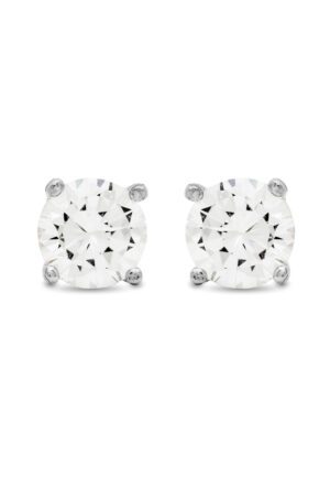 Luxenter Oorbellen Sterling Zilver 925 met Gerhodineerd Briljant Zirkonia - Basis