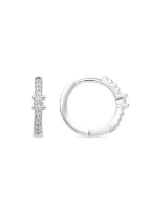 Luxenter Oorbellen met Glimmende Zirkonia zilverkleurige afwerking - Duia