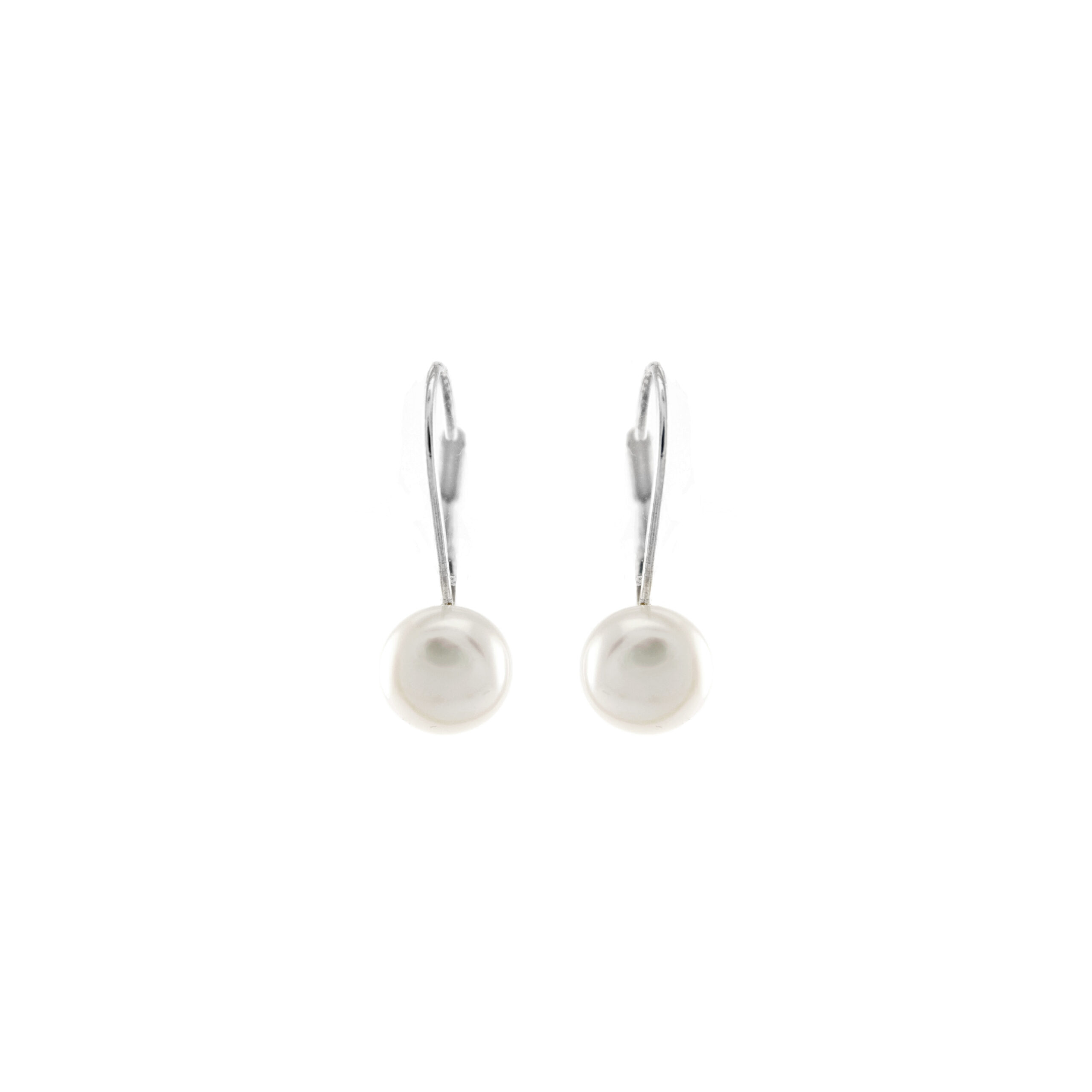 Luxenter Sterling zilveren 925 oorbellen met gerhodineerde witte parel - Essential