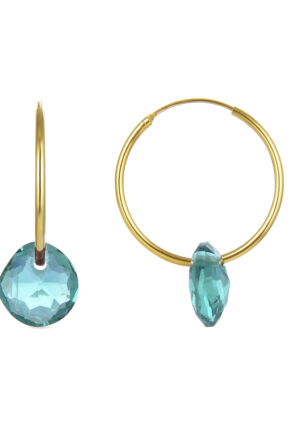 Luxenter Sterling Zilver 925 oorbellen met Groene Hydrothermale Kwarts afgewerkt in 18K geel goud - Vanshy