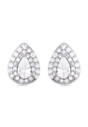 Luxenter Sterling zilveren 925 oorbellen met gerhodineerde briljant zirkonia - Thurmi