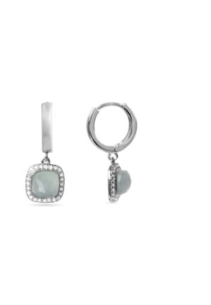 Luxenter Oorbellen met Blauw Kristal gerhodineerd - Liw