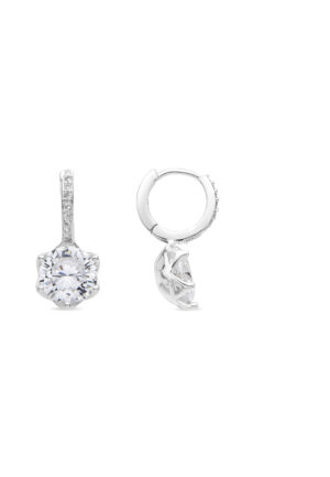 Luxenter Oorbellen met Glimmende Zirkonia zilverkleurige afwerking - Musban