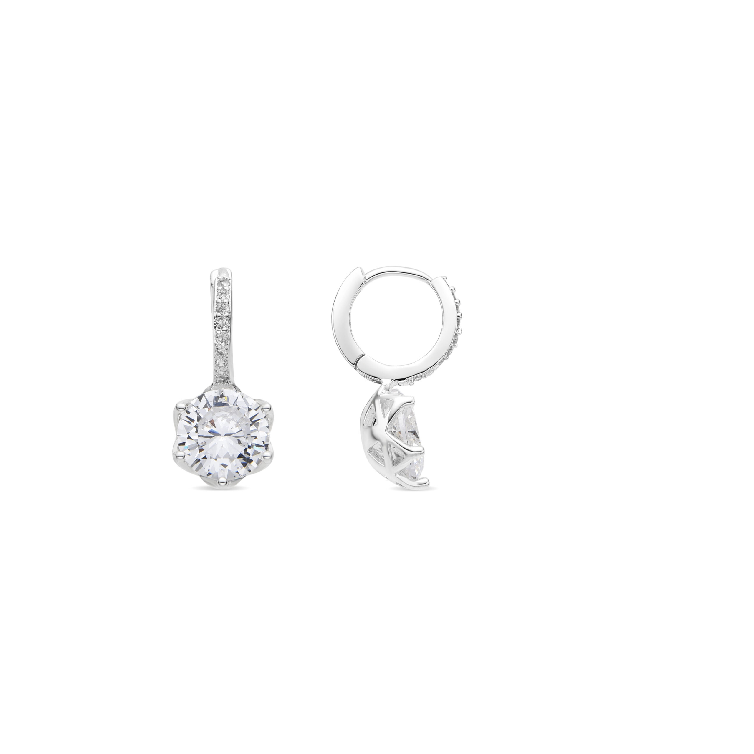 Luxenter Oorbellen met Glimmende Zirkonia zilverkleurige afwerking - Musban
