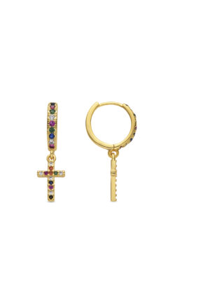 Luxenter Oorbellen met Veelkleurige Zirkonia 18k goud afwerking - Zemu