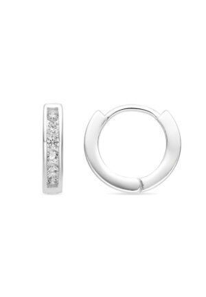Luxenter Oorbellen met Glimmende Zirkonia zilverkleurige afwerking - Docri