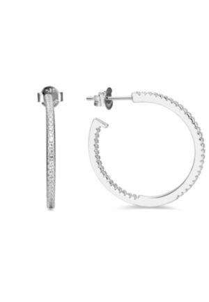 Luxenter Sterling zilveren 925 oorbellen met gerhodineerde briljant zirkonia - Xoma