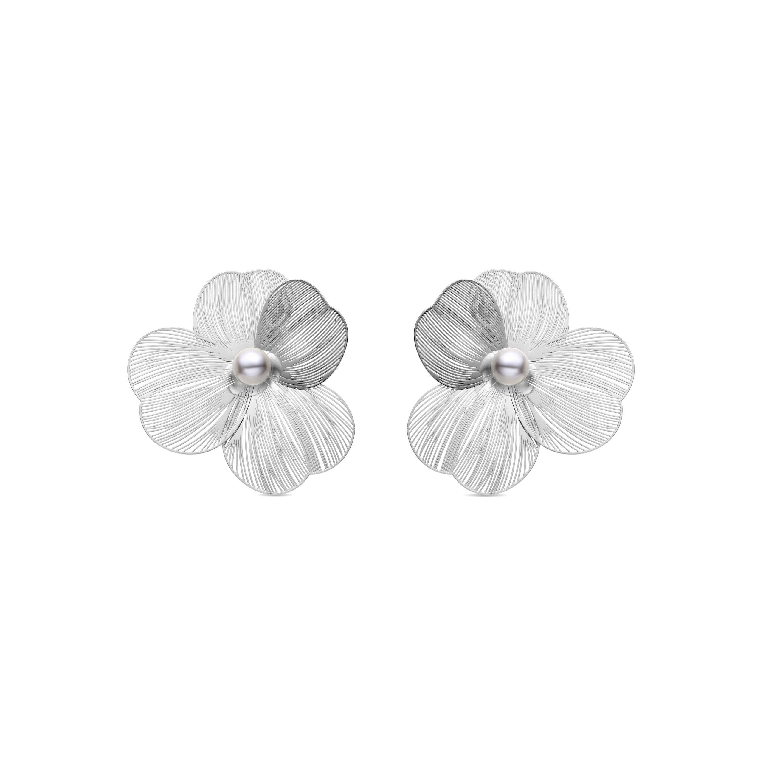 Luxenter Witte Parel Oorbellen Gerhodineerd - Leina