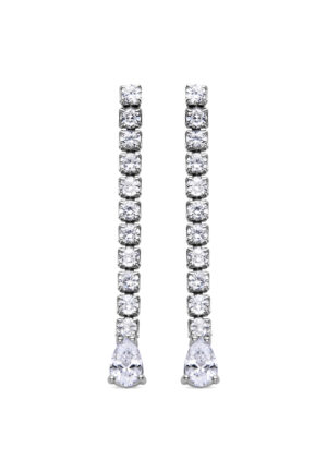 Luxenter Sterling zilveren 925 oorbellen met gerhodineerde briljant zirkonia - Guoi
