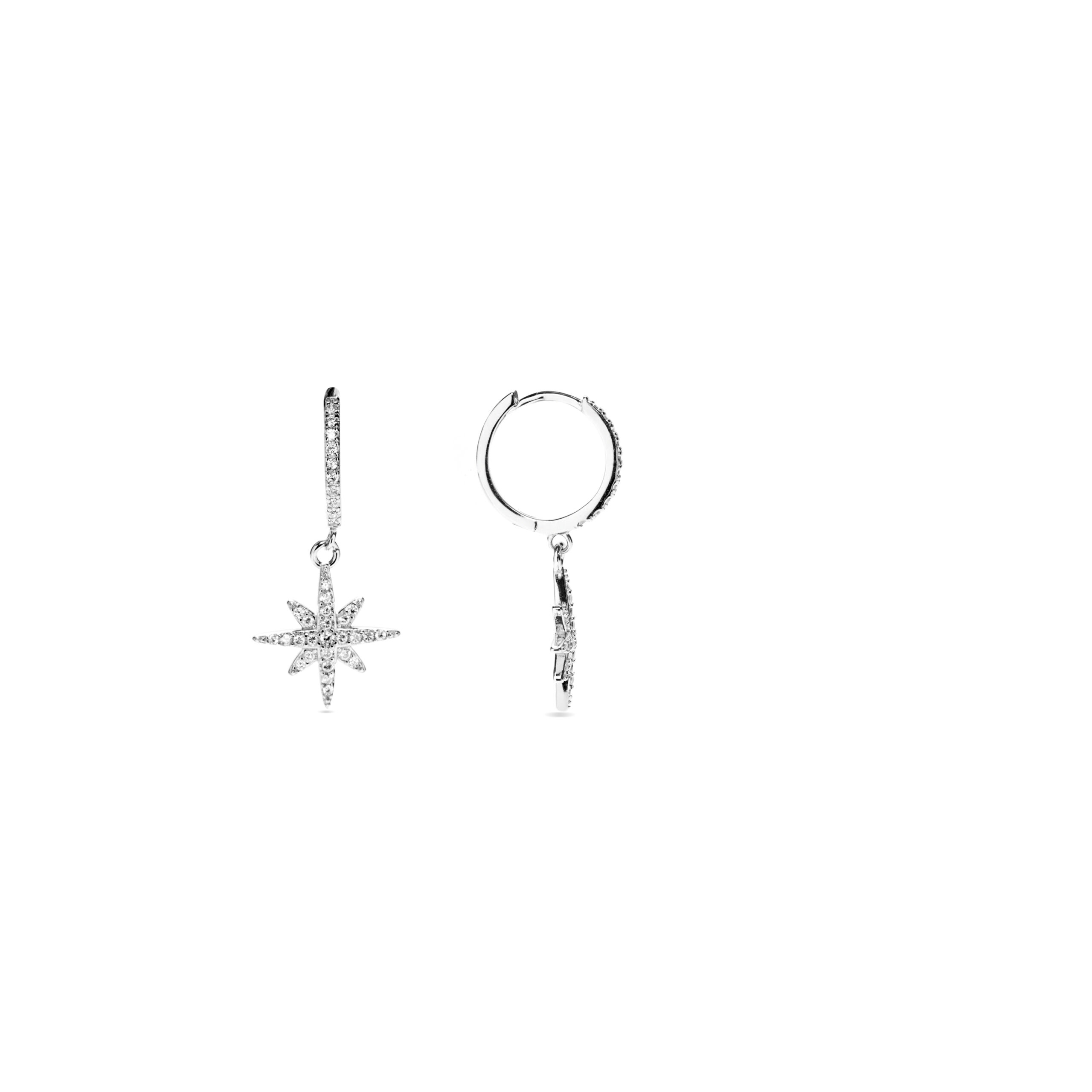 Luxenter Sterling zilveren 925 oorbellen met gerhodineerde briljant zirkonia - Lapai