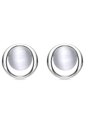 Luxenter 925 Sterling Zilveren Kattenoog Gerhodineerd Oorbellen - Jesoa