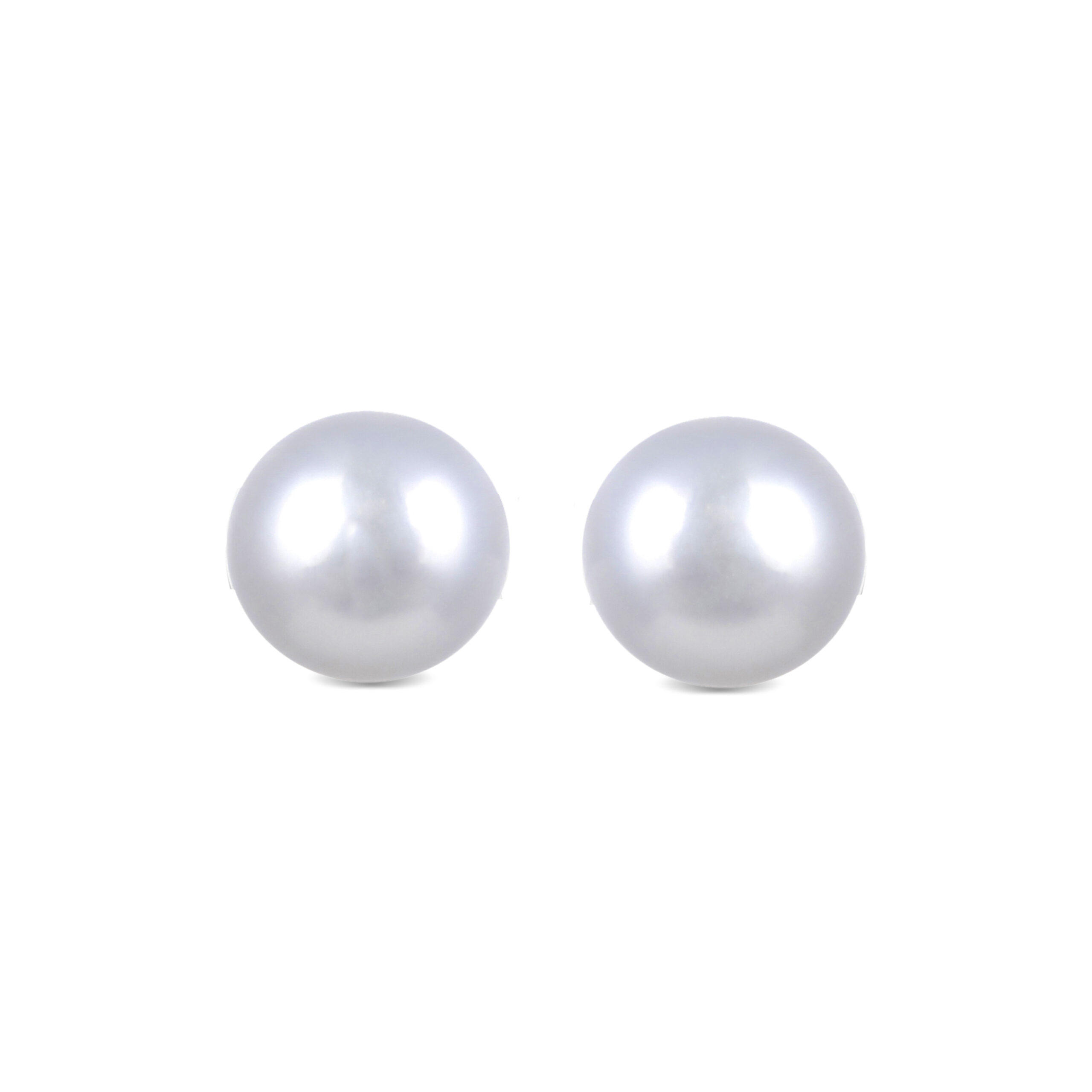 Luxenter 925 Sterling zilveren oorbellen met witte gerhodineerde parel - Basic