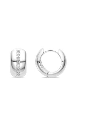 Luxenter Oorbellen met Glimmende Zirkonia zilverkleurige afwerking - Shapa