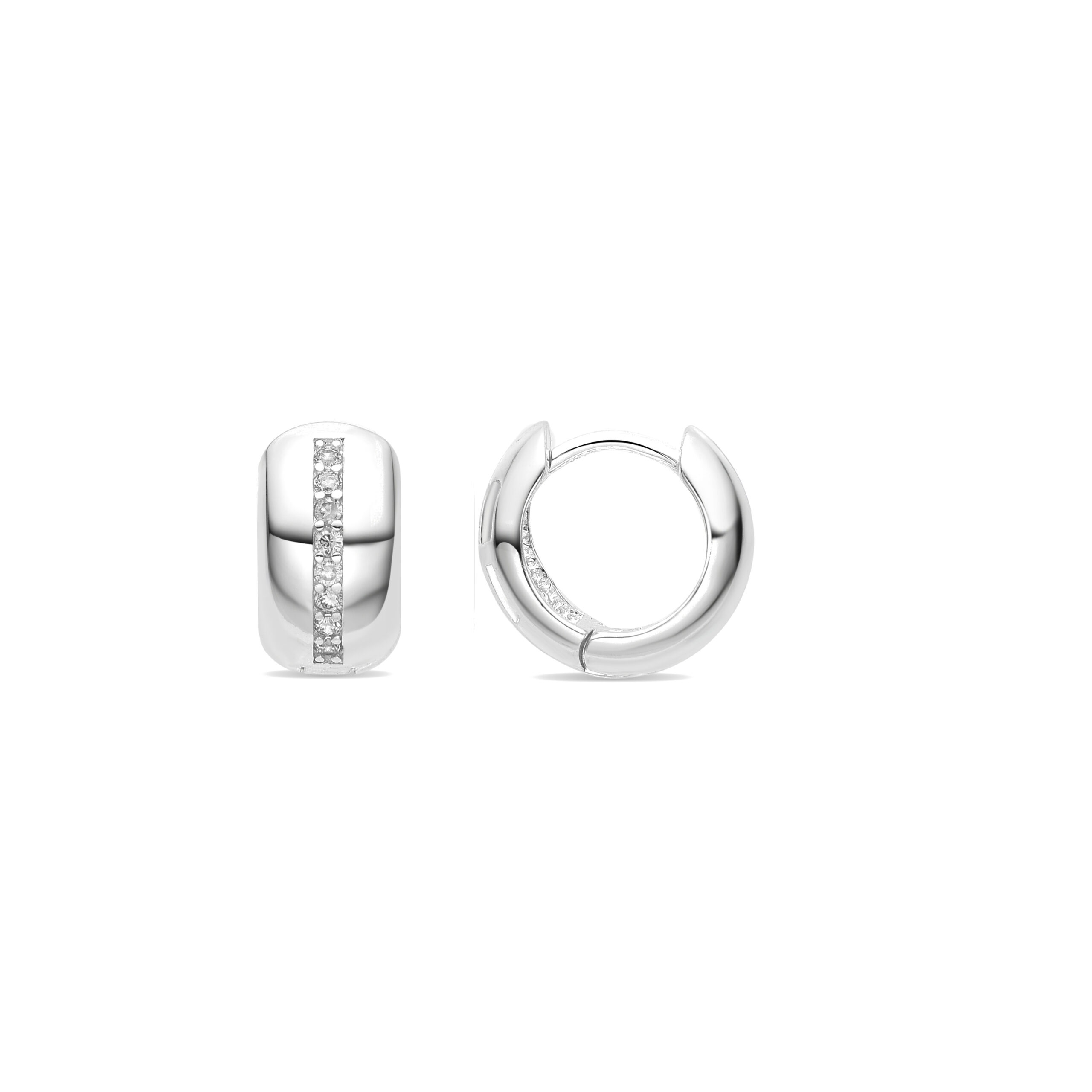 Luxenter Oorbellen met Glimmende Zirkonia zilverkleurige afwerking - Shapa