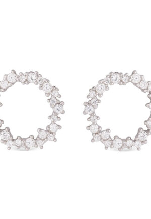 Sterling zilveren 925 Luxenter oorbellen met gerhodineerde Briljant Zirkonia - Thilak