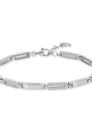 Luxenter 925 Sterling zilveren armband met gerhodineerde briljant zirkonia - Amim