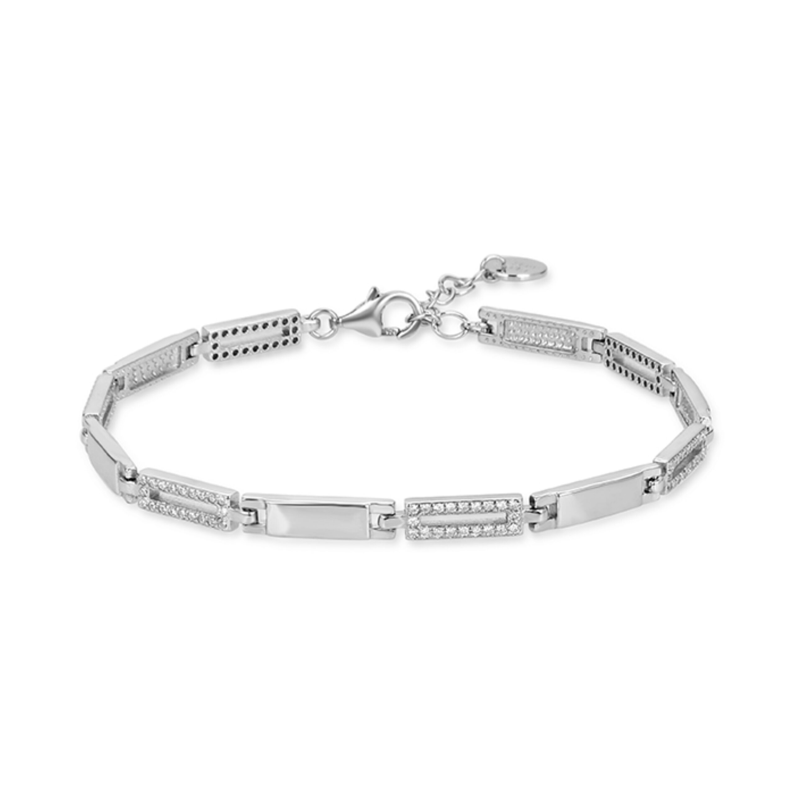 Luxenter 925 Sterling zilveren armband met gerhodineerde briljant zirkonia - Amim