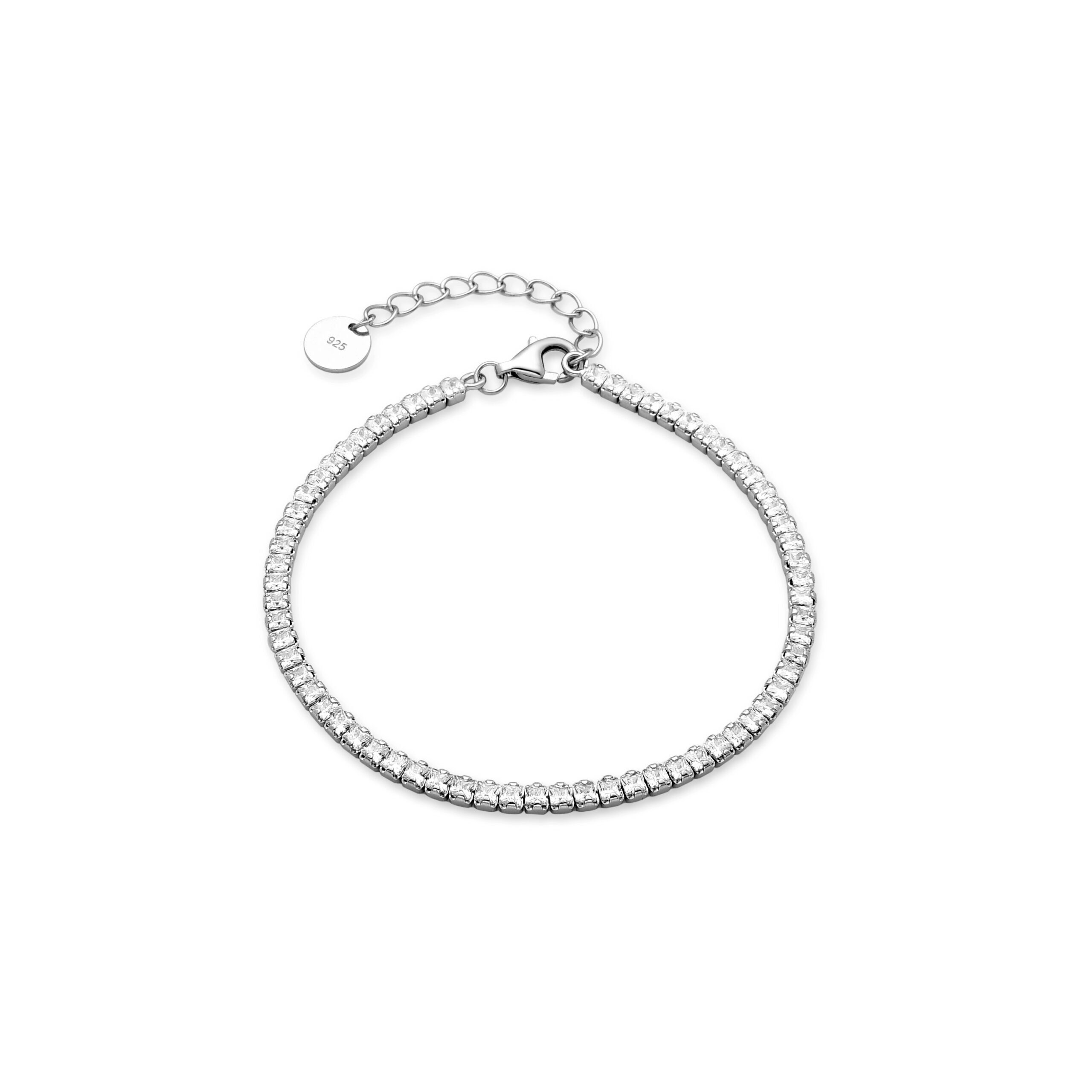 Luxenter 925 Sterling zilveren armband met gerhodineerde briljant zirkonia - Oty