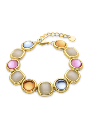 Luxenter Multicolour Crystal Armband afgewerkt in 18K geel goud - Mantis