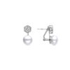 Luxenter Oorbellen van 925 sterling zilver met witte parel en rhodiumafwerking - Zahy
