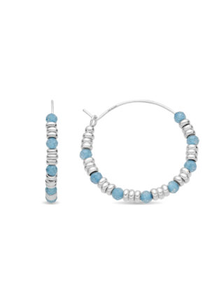 Luxenter Oorbellen van 925 sterling zilver en aquamarijn zirkonia met rhodiumafwerking - Deli