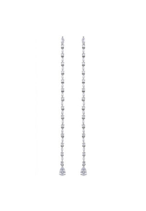 Luxenter Oorbellen van 925 sterling zilver en glanzende zirkonia met rhodiumafwerking - Aphan