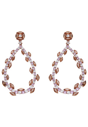 Luxenter Oorbellen van 925 sterling zilver en veelkleurige zirkonia met 18-karaats roségouden afwerking - Wade