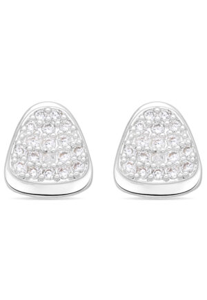 Luxenter Oorbellen met glanzende zirkonia, zilveren afwerking - Musa