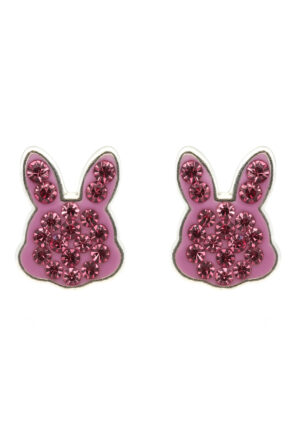 Luxenter Oorbellen van 925 sterling zilver en roze zirkonia met rhodiumafwerking - Rasim