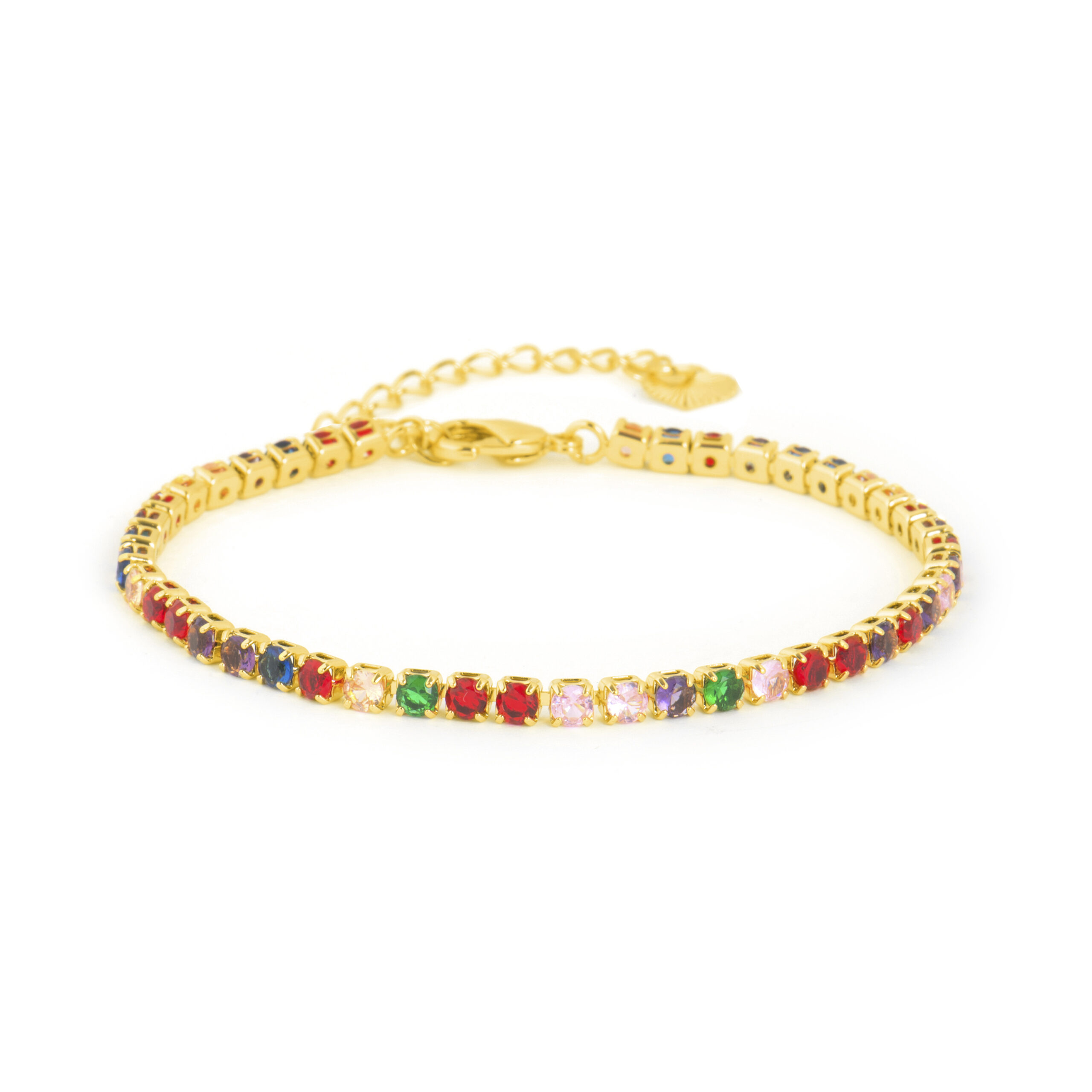 Luxenter Armband met veelkleurige zirkonia en 18-karaats geelgouden afwerking - Asio