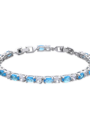 Luxenter Armband met zilveren afwerking en aquamarijn zirkoon - Libsi