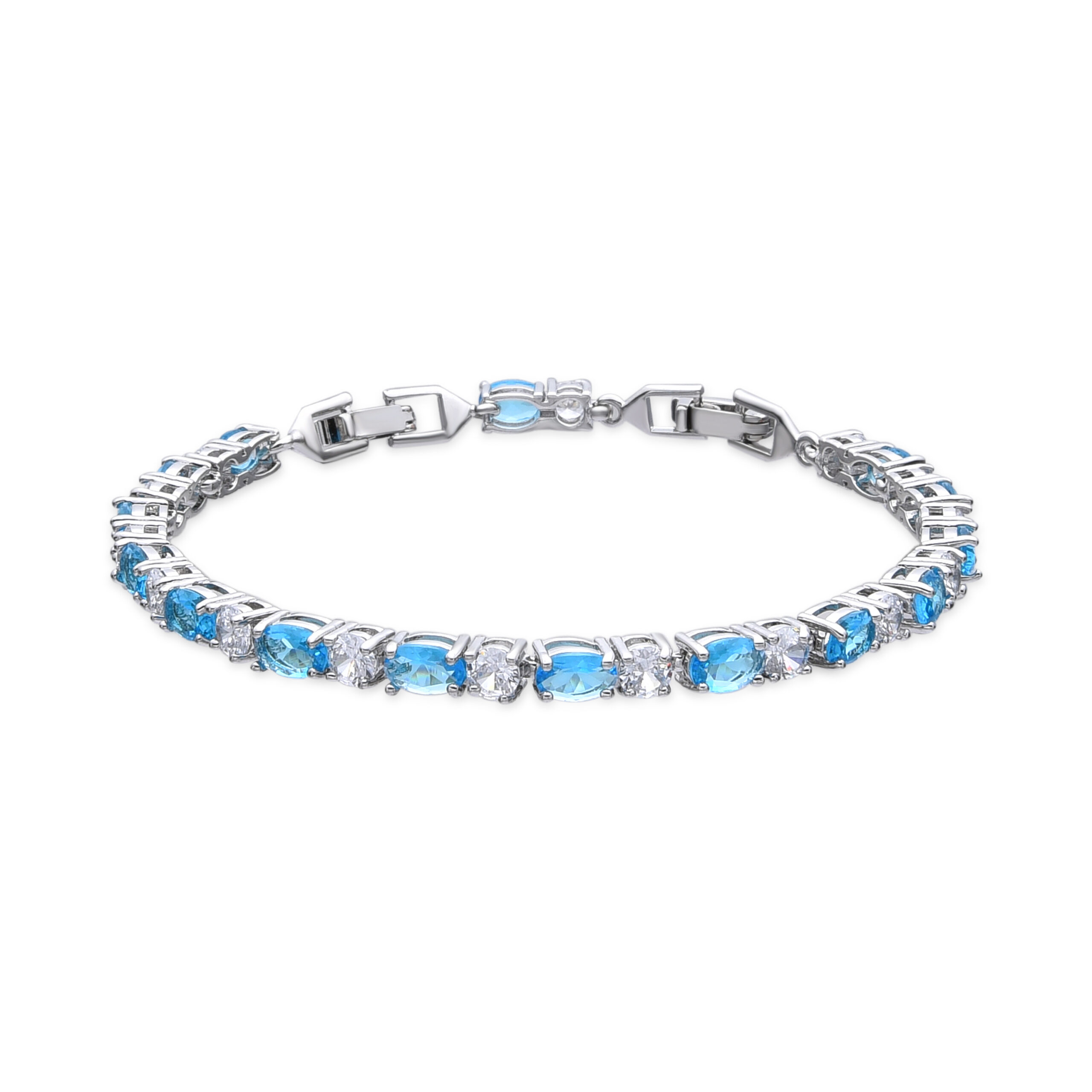 Luxenter Armband met zilveren afwerking en aquamarijn zirkoon - Libsi