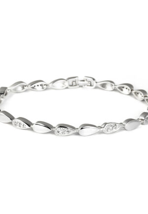Luxenter Armband met schitterende zirkonia, afwerking in rhodium - Tanal
