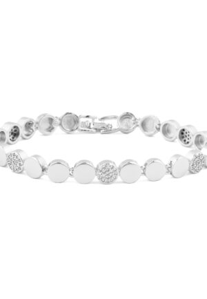 Luxenter Armband met glanzende zirkonia, afgewerkt met rhodium - Sywi