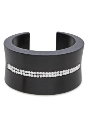 Luxenter Armband van 925 sterling zilver en zwart hout met rhodiumafwerking - Kocon