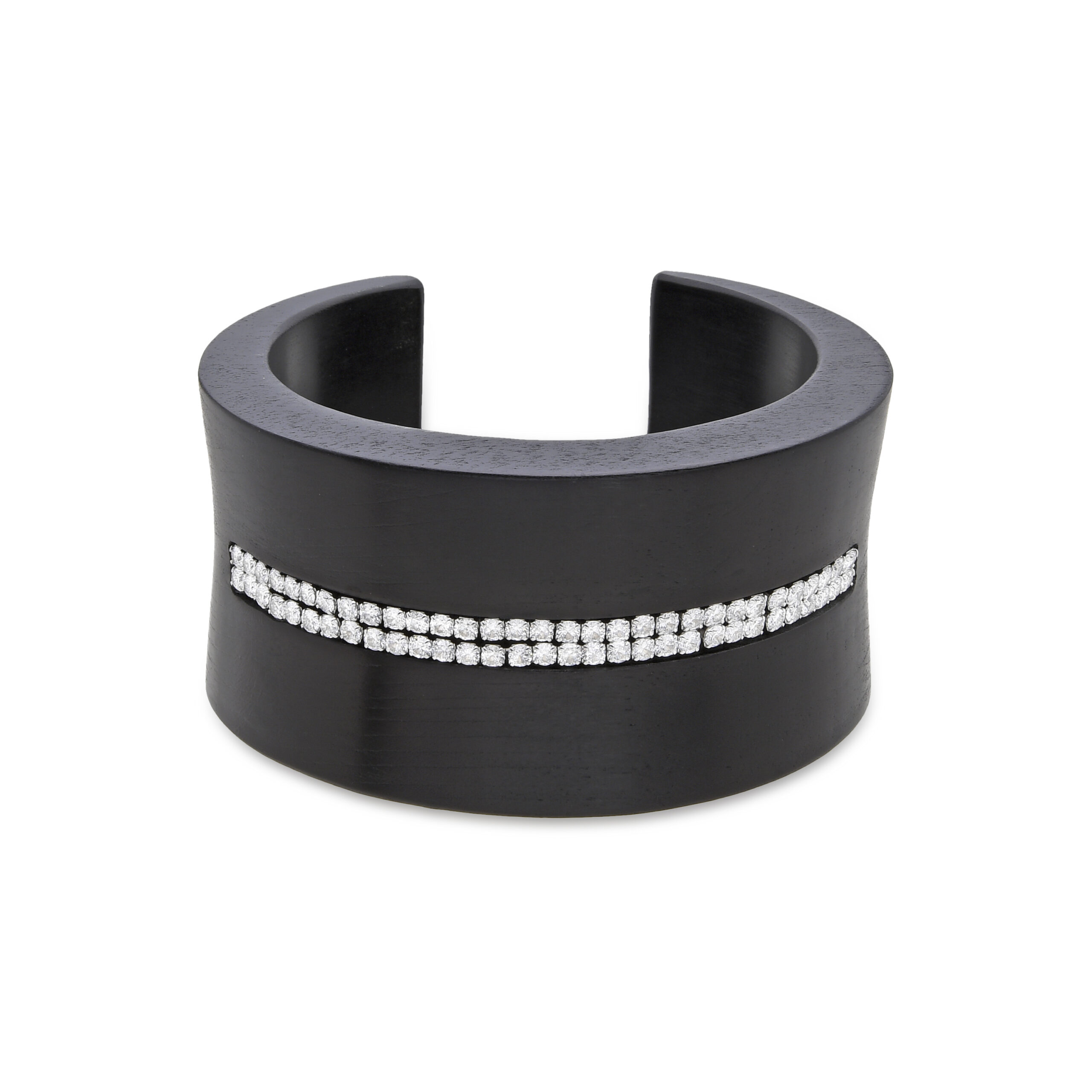 Luxenter Armband van 925 sterling zilver en zwart hout met rhodiumafwerking - Kocon