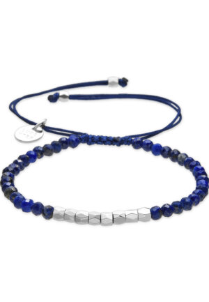 Luxenter Armband met zilveren afwerking en natuurlijke lapis lazuli - Likah