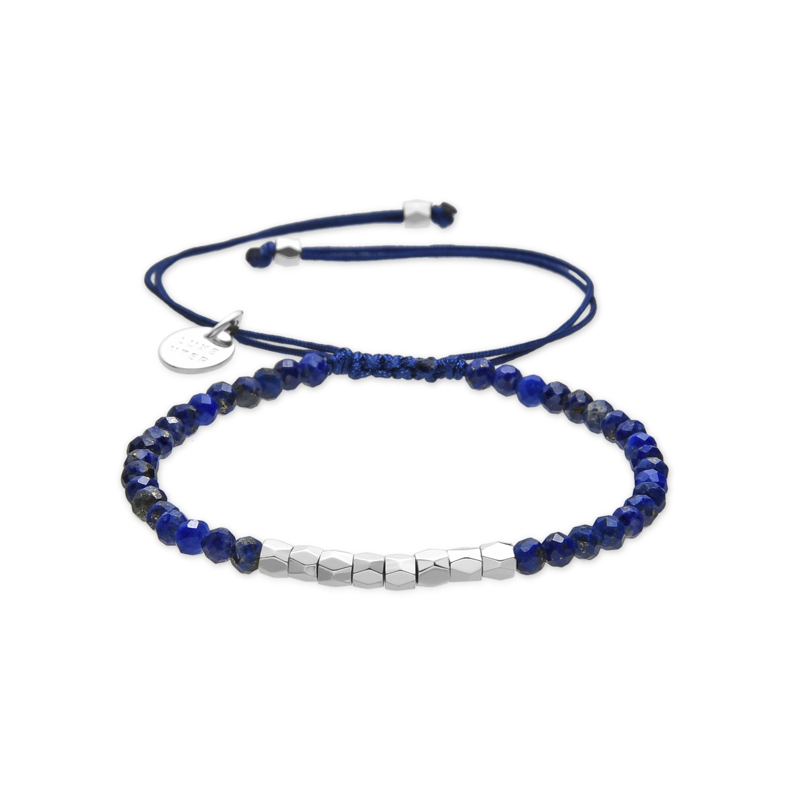 Luxenter Armband met zilveren afwerking en natuurlijke lapis lazuli - Likah