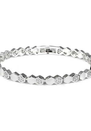 Luxenter Armband met glanzende zirkonia en rhodiumafwerking - Lyth