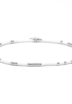 Luxenter Armband van wit glas met 925 sterling zilveren afwerking - Xanvi