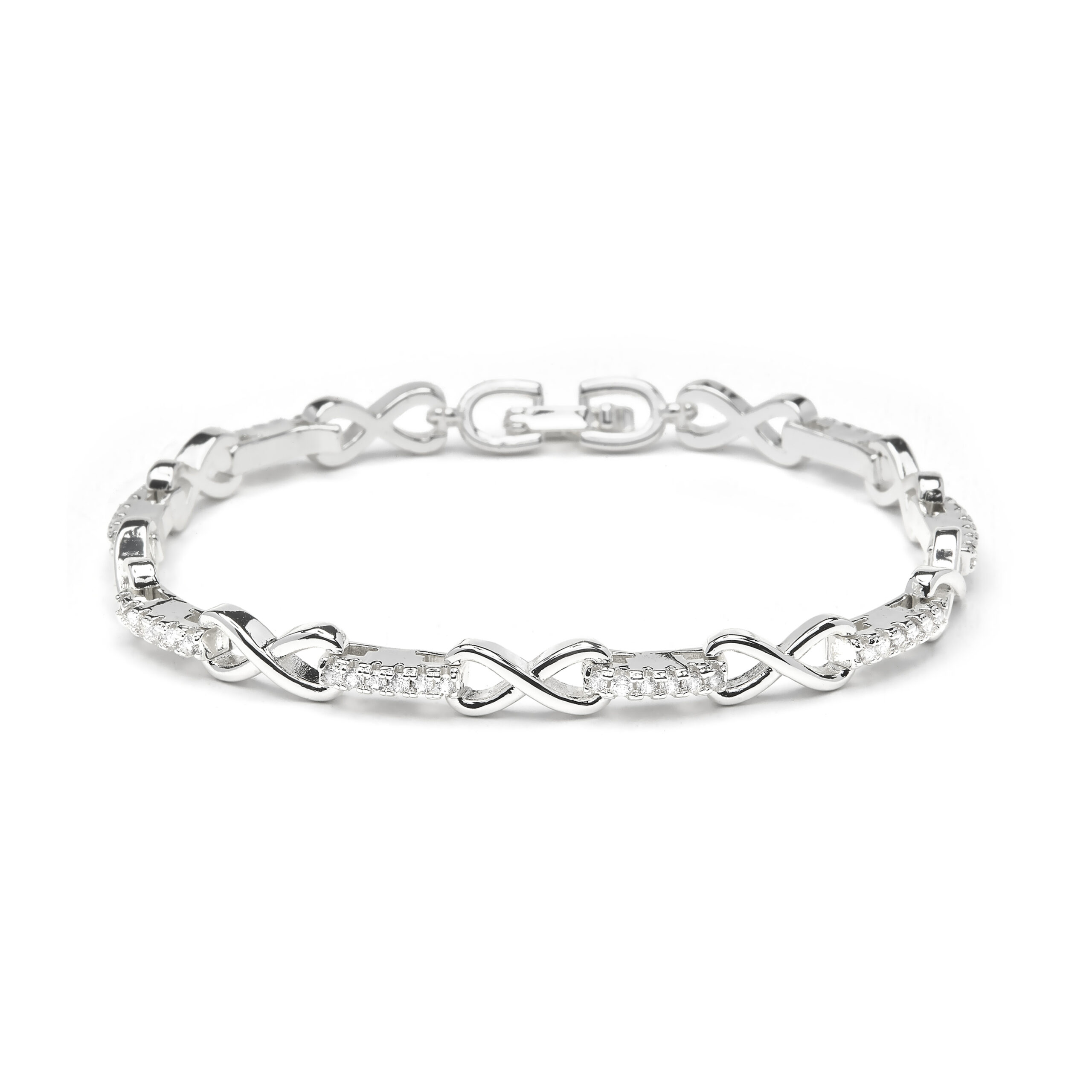 Luxenter Armband met glanzende zirkonia, afwerking in rhodium - Raak