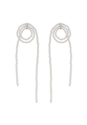 Luxenter Oorbellen van 925 sterling zilver en witte parel met rhodiumafwerking - Lima