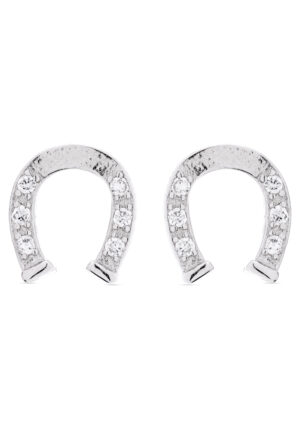 Luxenter Oorbellen van 925 sterling zilver en glanzende zirkonia met rhodiumafwerking - Infinity