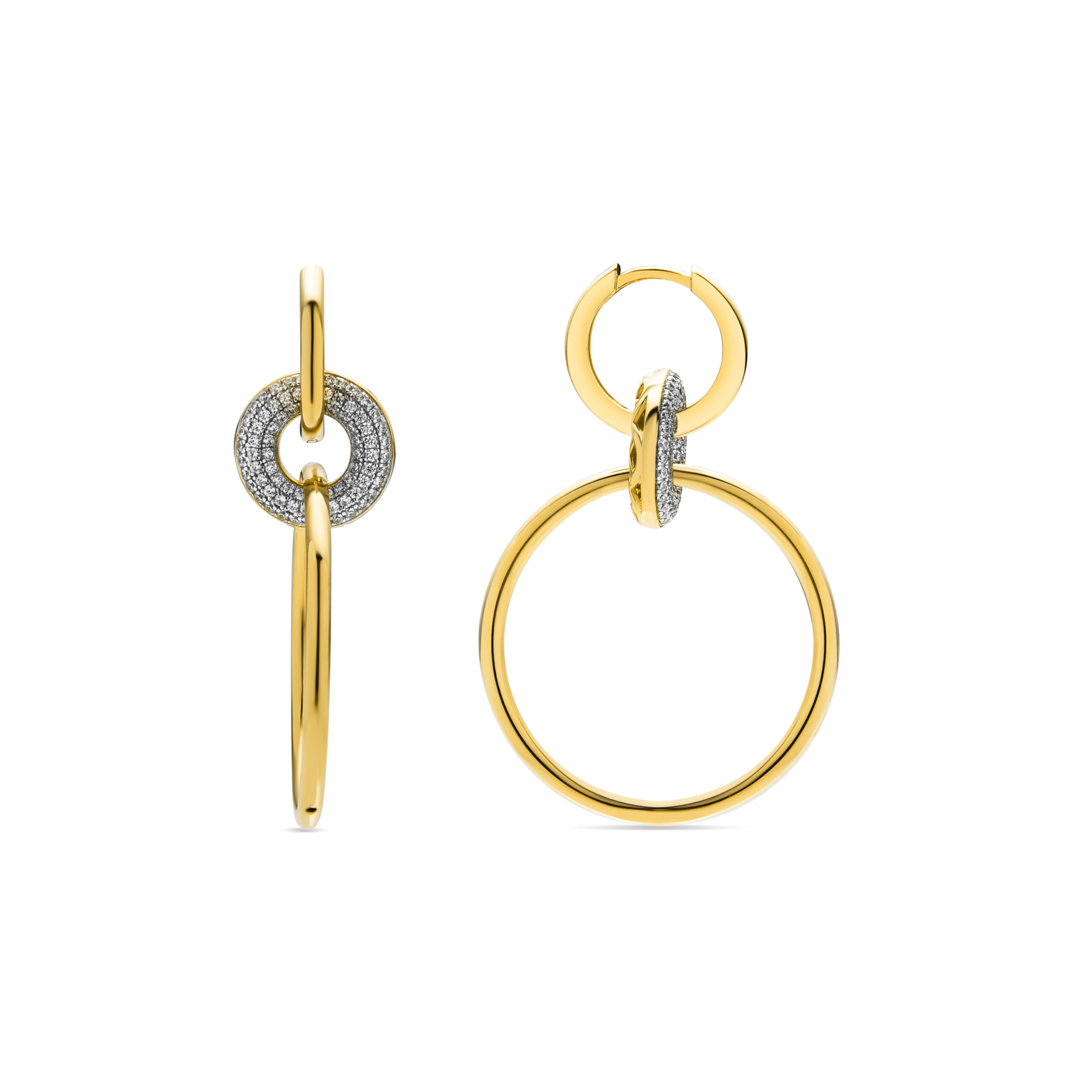 Luxenter Oorbellen van 925 sterling zilver en schitterende zirkonia met rhodiumafwerking - Wanty