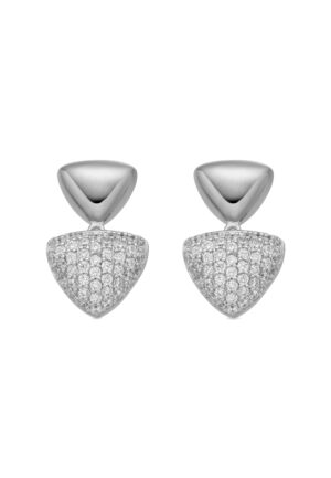Luxenter Oorbellen van 925 sterling zilver en glanzende zirkonia met rhodiumafwerking - Haju