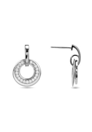 Luxenter Oorbellen van 925 sterling zilver met glanzende zirkonia en rhodiumlaag - Toropo